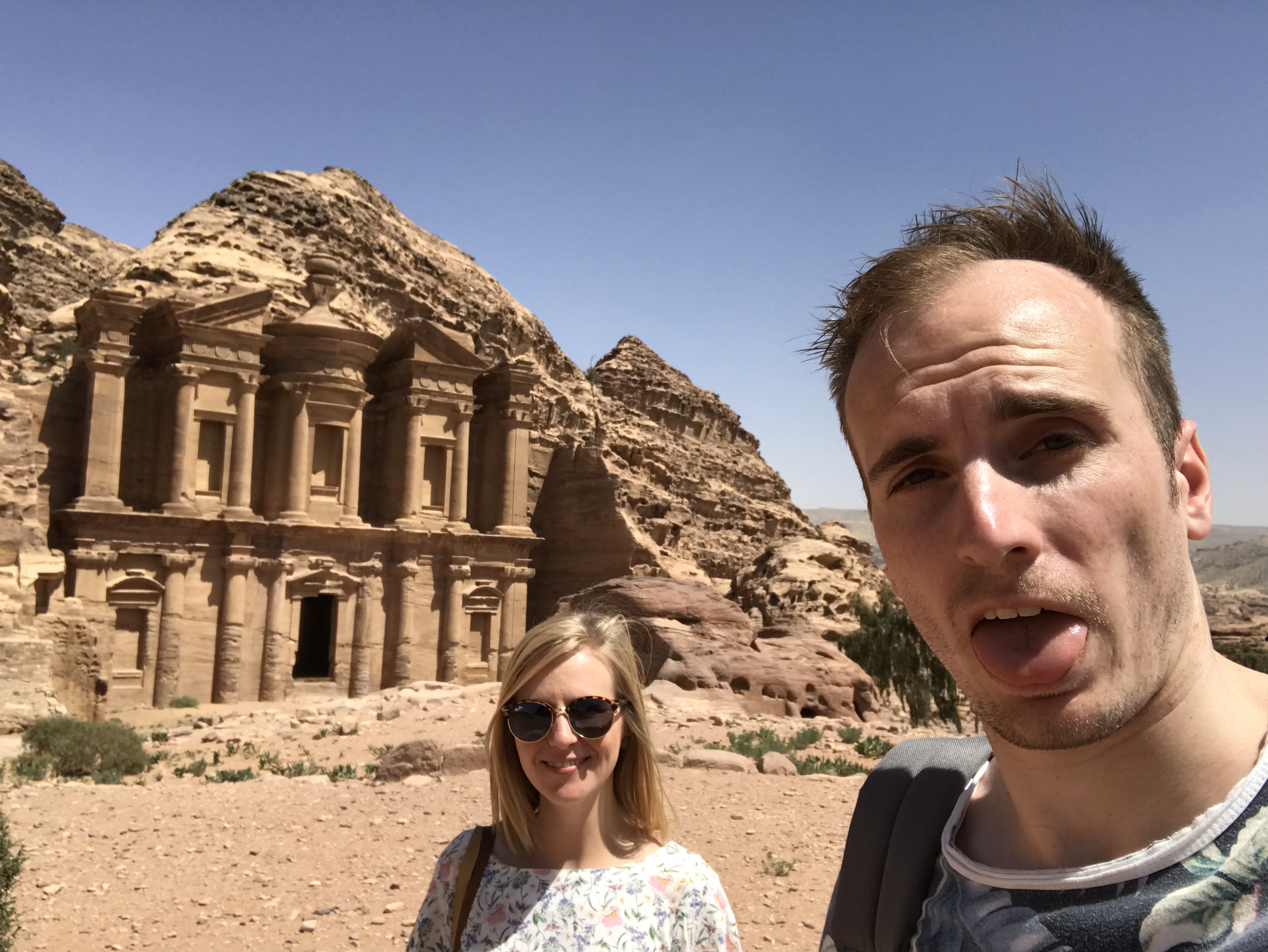 Jordanië Petra Monastery lastige klim warm